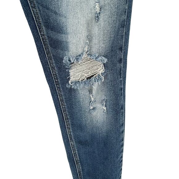 Kancan Kurvy Jeans Ultra High Rise Ankle Skinny Light Wash Distressed Denim 28 - Picture 5 of 8